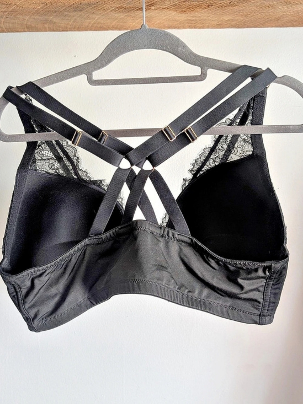 Cacique Front-Close Strappy-Back Boost Plunge Bra Black 42F